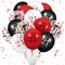16Pcs Red Black 21st Birthday Balloons, Happy 21st Birthday Party Decorations (Red Black 21st Birthday Balloons)